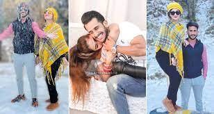 In love-up images, Hasan Ali and Samiya Arzoo enjoy the snowfall