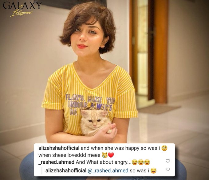 Alizeh Shah's Colors Twinning With Her Cats-SOcial Pakora