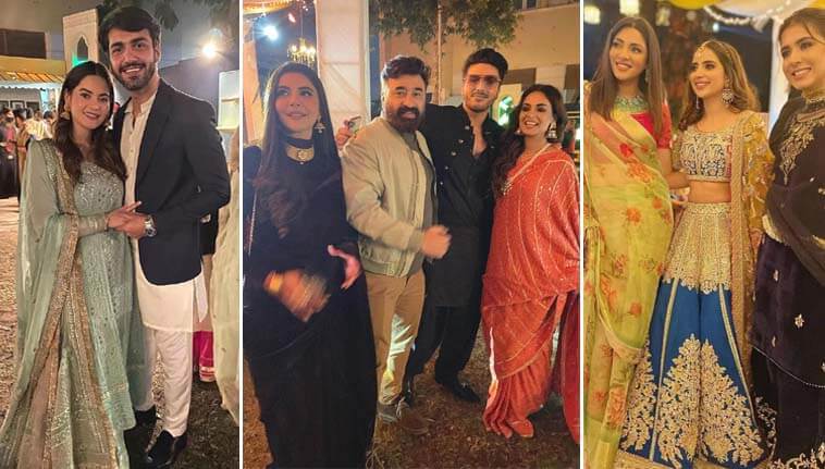 Minal Khan, Nida Yasir, Kinza Hashmi, and Ahsan Khan Glitz to Ahsan Khan Glitz at Saboor Aly mehndi-Social Pakora