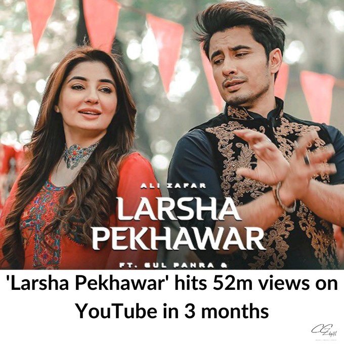 'Larsha Pekhawar' by Ali Zafar and Gul Panra has surpassed 52 million views on YouTube-Social Pakora