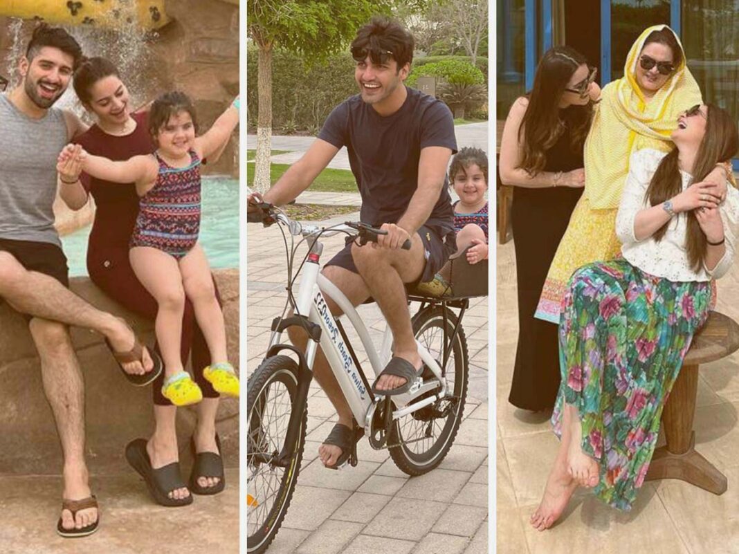 Aiman Minal relaxes on the beach during his holiday and shares cute photos with his family-SOcial Pakora