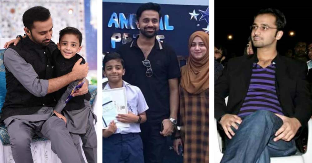 Waseem Badami was sighted at school with his respectable wife and son.-Social Pakora