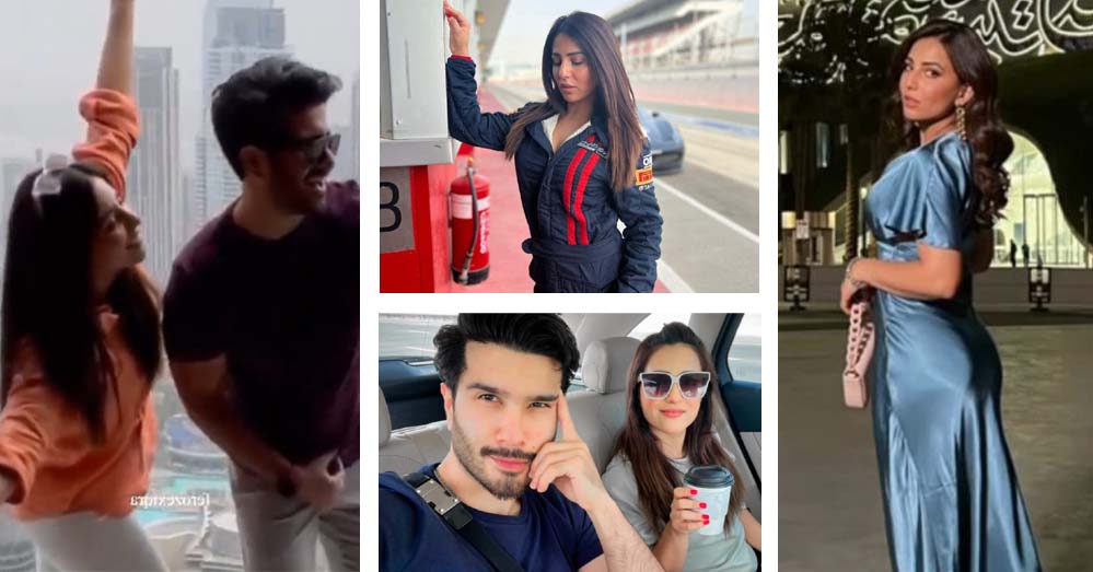 Feroze Khan and Ushna Shah fly to Dubai for a vacation.